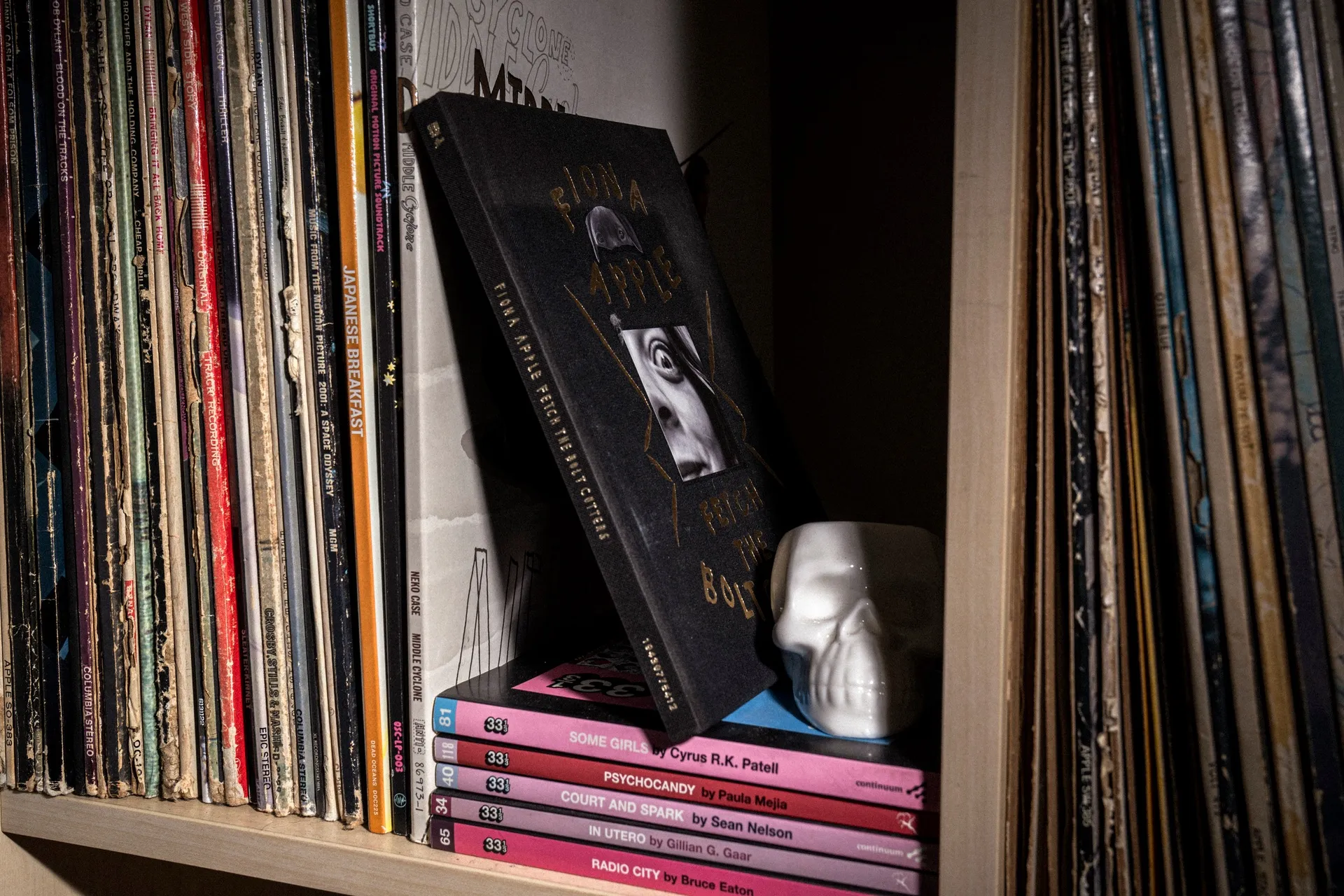 Although White is a regular Spotify user and digital native, she collects records and paraphernalia from her favorite artists including Japanese Breakfast and Fiona Apple.