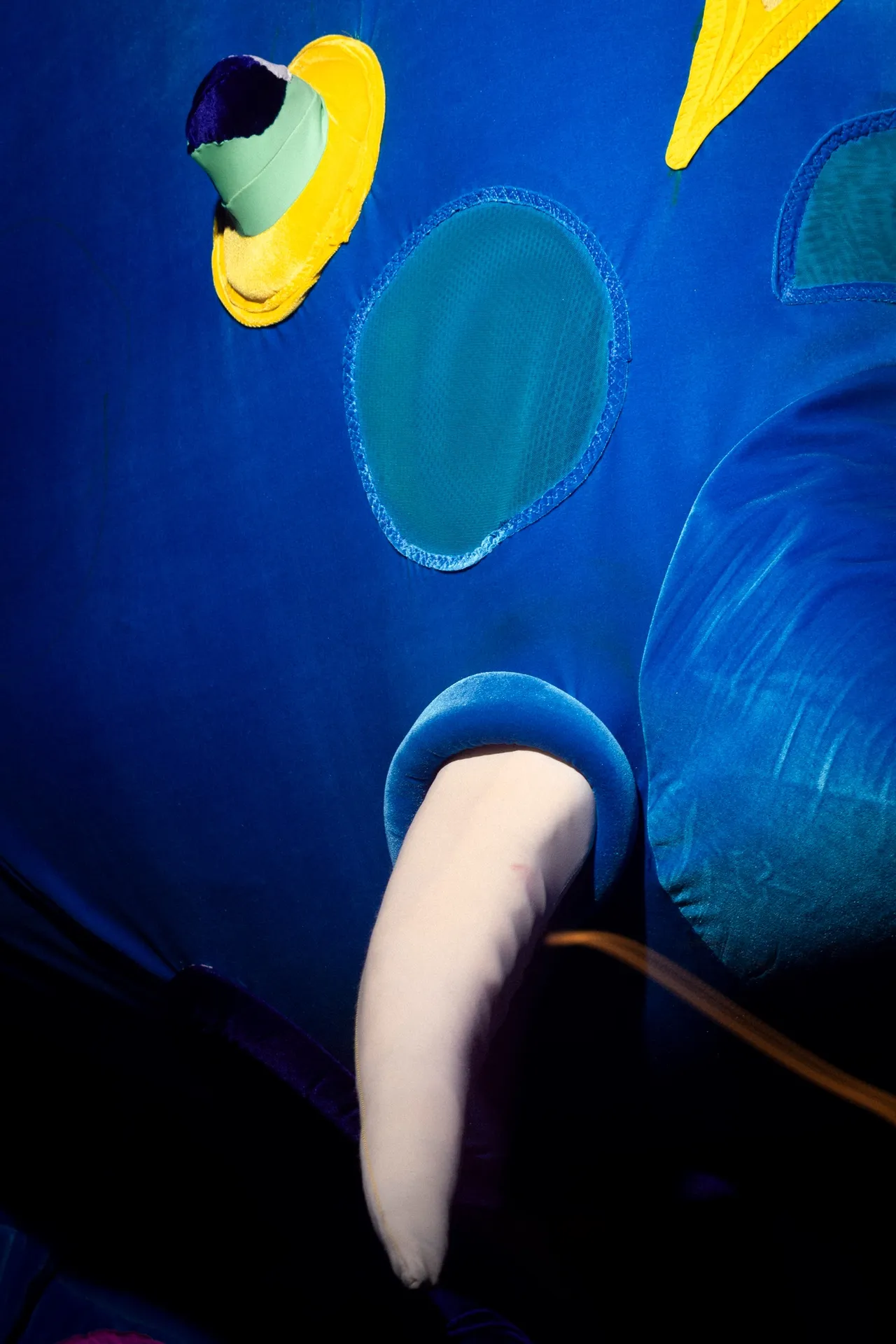 The elephant puppet performed by two puppeteers from Poncili Creación, a Puerto Rican puppet theater at Luna Luna.